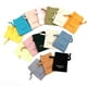 thumbnail image 2 of 100 Uds. Bolsas de joyería de terciopelo con diseño de logotipo personalizado, embalaje para pequeñas empresas, pendientes de anillo de microfibra con cordón, bolsas de regalo para dulces, 2 of 5