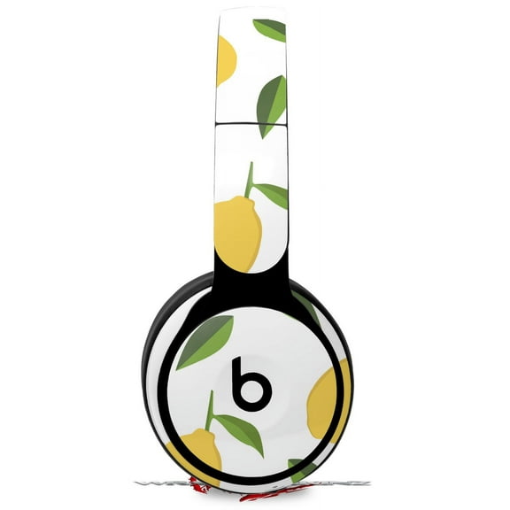 Skin Wrap for Beats Solo Pro Headphones Lemon Leaves White Sticker Decal Only BEATS NOT INCLUDED