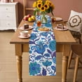 thumbnail image 2 of Blue Boho Floral Table Runner 72 Inches, Abstract Art Paisley Flower Bed Runner Dresser Scarves Tabletop for Indoor Outdoor Parties/Ceremony/Banquet, 18" x 72", 2 of 9