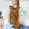 thumbnail image 4 of Fotbe Vintage Map Vestido de Dormir para Niñas de 3 a 10 Años, Mangas Cortas, Estilo Princesa, Pijama Camisón con Mangas Voladas-Medium, 4 of 6