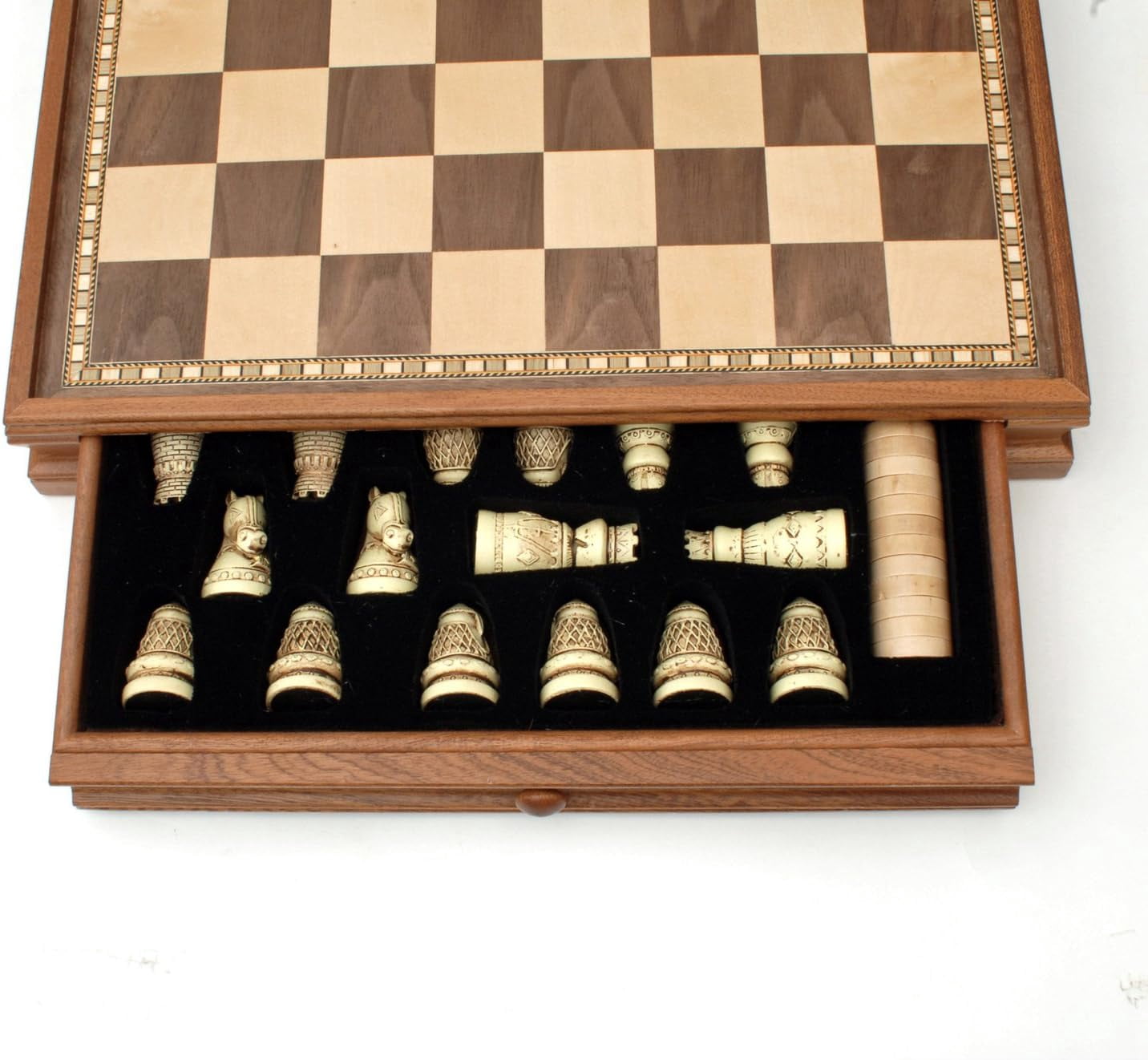 WE Games Medieval Chess & Checkers Wood Game Set - Wood - 15 in.