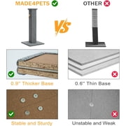 Made4Pets Cat Scratching Post, 32 Inch Carpet Covered Cat Scratcher with Kitten Toy, Tall Scratching Post for Indoor Cats Adults and Kittens, Grey