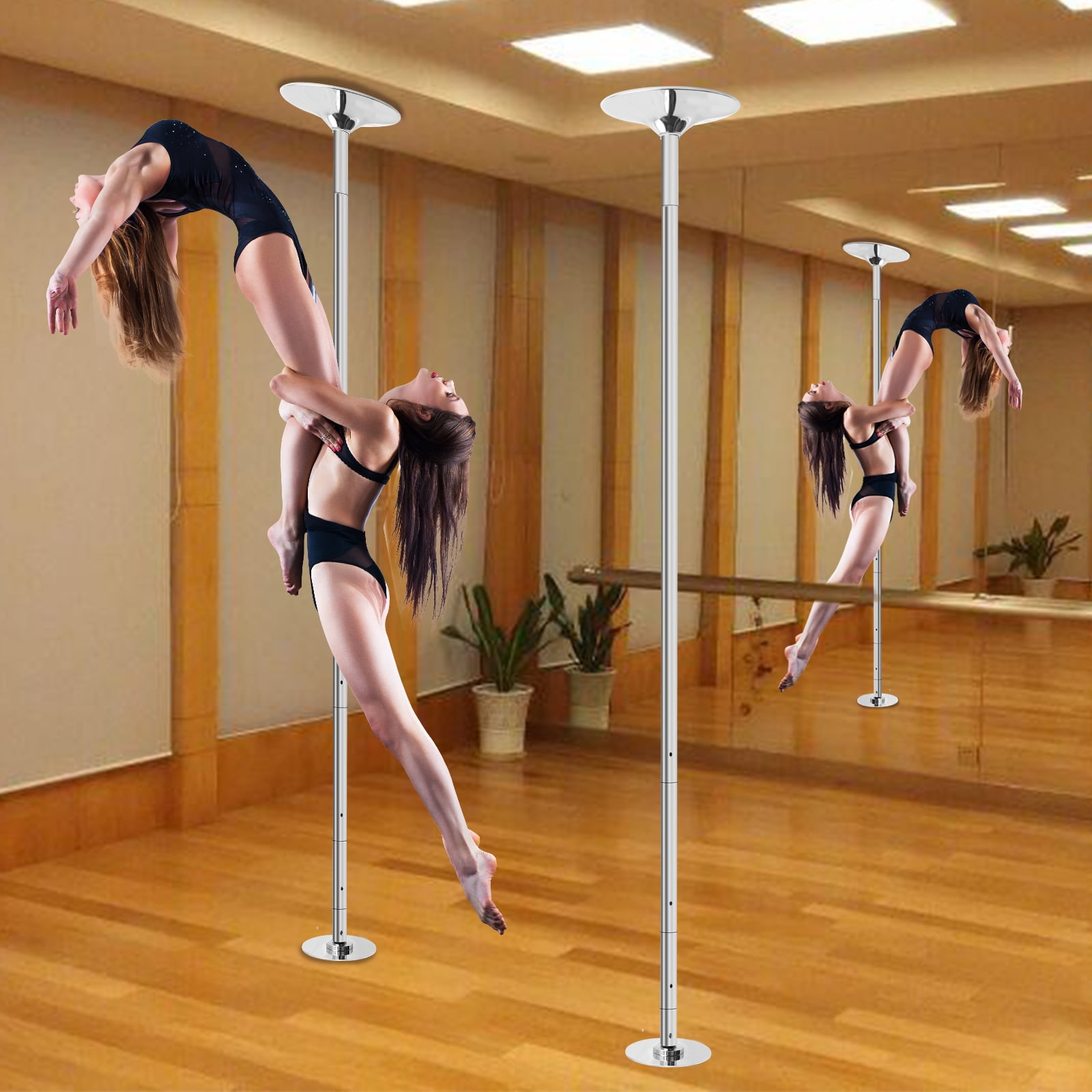 Beginner and Professional Tripper Voilamrt Stripper Dancing Pole for Home Spinning Static Dance Pole Removable for Fitness Apartment Club Party Pub Portable Pole Dance 