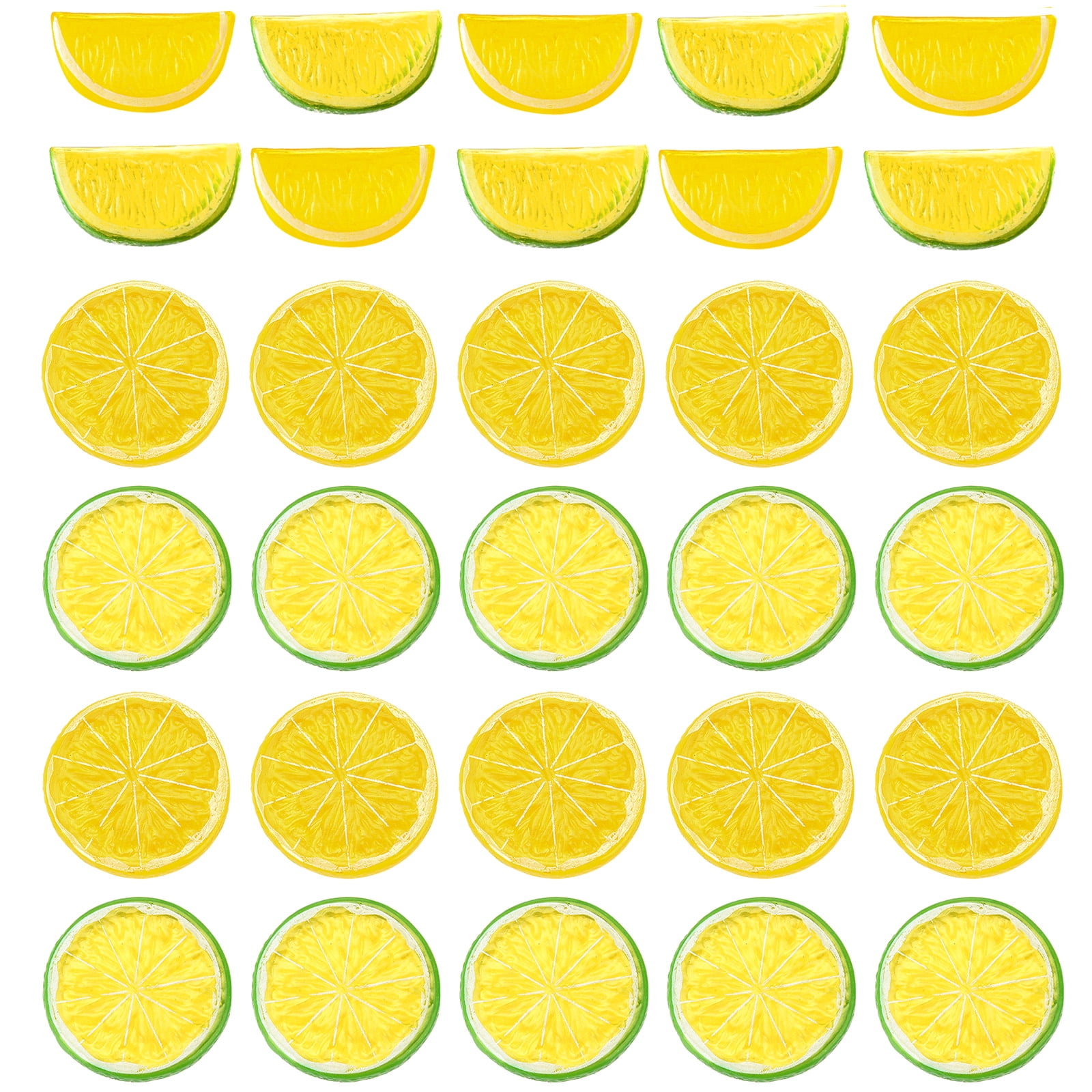 2/5/10pcs Artificial Lemon Slices Lifelike Plastic Fake Fruit Home Decor Props 