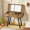 thumbnail image 2 of Costway Vanity Desk with Flip Top Mirror Makeup Dressing Table with Power Outlets Drawer, 2 of 10