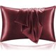 thumbnail image 1 of Satin Silk Pillowcase for Hair and Skin, Burgundy Pillow Cases Standard Size Set of 2 Pack, Super Soft Pillow Case with Envelope Closure (20x30 Inches, 1 of 4