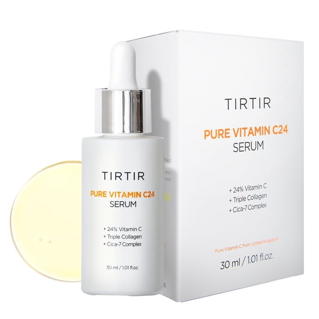 TIRTIR – Sérum Vitamina C24 30 ml – serum facial con 24% vitamina C pura, triple colágeno y Cica-7 – luminosidad y apariencia de manchas –