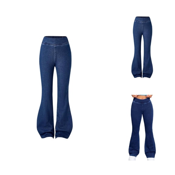 Cute Clothes for Girls Pants Girls Girls High Waist Stretchy Flare Jeans For Summer Fashion Casual Denim Pants Comfortable Elastic Waistband Daily Wear Outfit For Kids Age 7 12