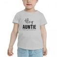 thumbnail image 2 of Hey Auntie I Can't Wait To Meet You Cute Toddler Tshirts for Boys Girls (Gray, 4T), 2 of 5