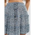 thumbnail image 2 of Women's Summer Cute High Waist Ruffle Skirt Floral Print Swing Beach Mini Skirt, 2 of 5
