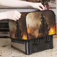 thumbnail image 7 of Balery Apocalyptic Skull Soldier Pattern Oven Cover Kitchen Bread Machine Protector, 4 Slice Toaster Cover for Home, Anti Dust Fingerprint Coaster Cover, 7 of 7