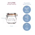 thumbnail image 3 of Tarro de almacenamiento de alimentos Kilner, redondo, con tapa abatible, 500 ml, 3 of 9