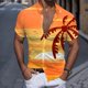 thumbnail image 2 of Camisas De Vestir Para Hombre Azul Hombres Casual Manga corta Primavera Verano Turndown Neck 3D Impreso Camisas Moda Top Blusa Camisas (Orange, L), 2 of 4