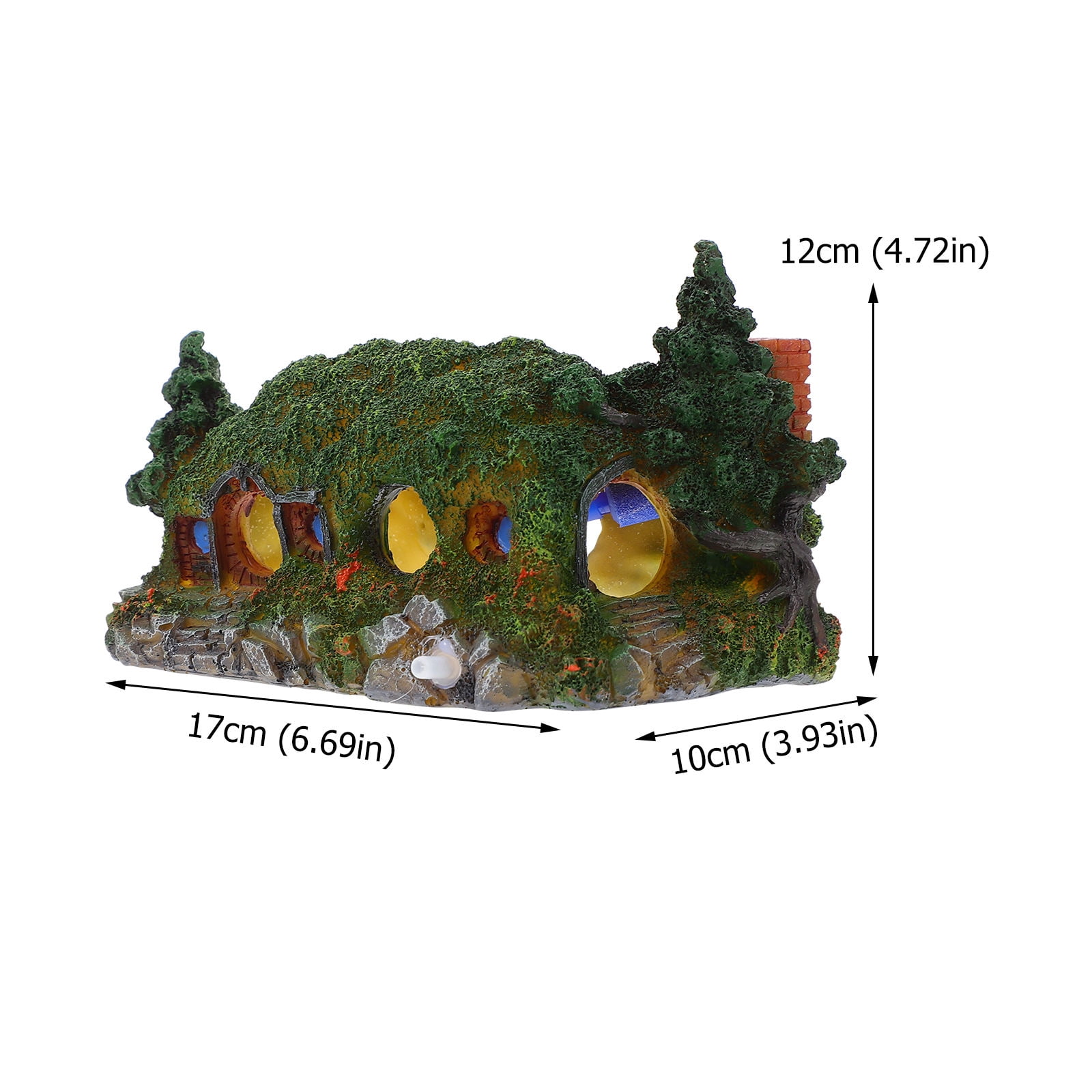 Tineasur Aquarium Rockery Ornament Castle Shape Resin 1Pack
