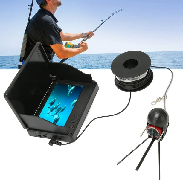 Cámara de Pesca Submarina Cámara Portátil para Buscador de Peces Cámara Impermeable HD con Monitor LCD de 43 Pulgadas para Pesca en Kayak en Barco de Mar en Lago Helado