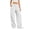 White #015, variant on Women's Cargo Sweatpants High Waist Wide Leg Drawstring Baggy Fleece Lined Pants Casual Athletic Joggers with Pockets L