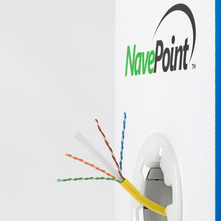 NavePoint CAT6 Bulk Network Cable Ethernet UTP CMR - 1000 Ft White: CMR  Riser - CAT6