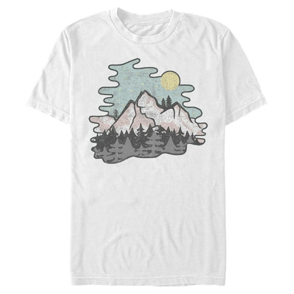 Men's Lost Gods Dusty Mountain Cartoon Graphic Tee White Medium