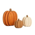 thumbnail image 2 of Brondbend Wooden Pumpkin Decor Set Of 3 Tabletop Decorations For Fall Festivities Thanksgiving Centerpieces And Christmas Decorations, 2 of 7