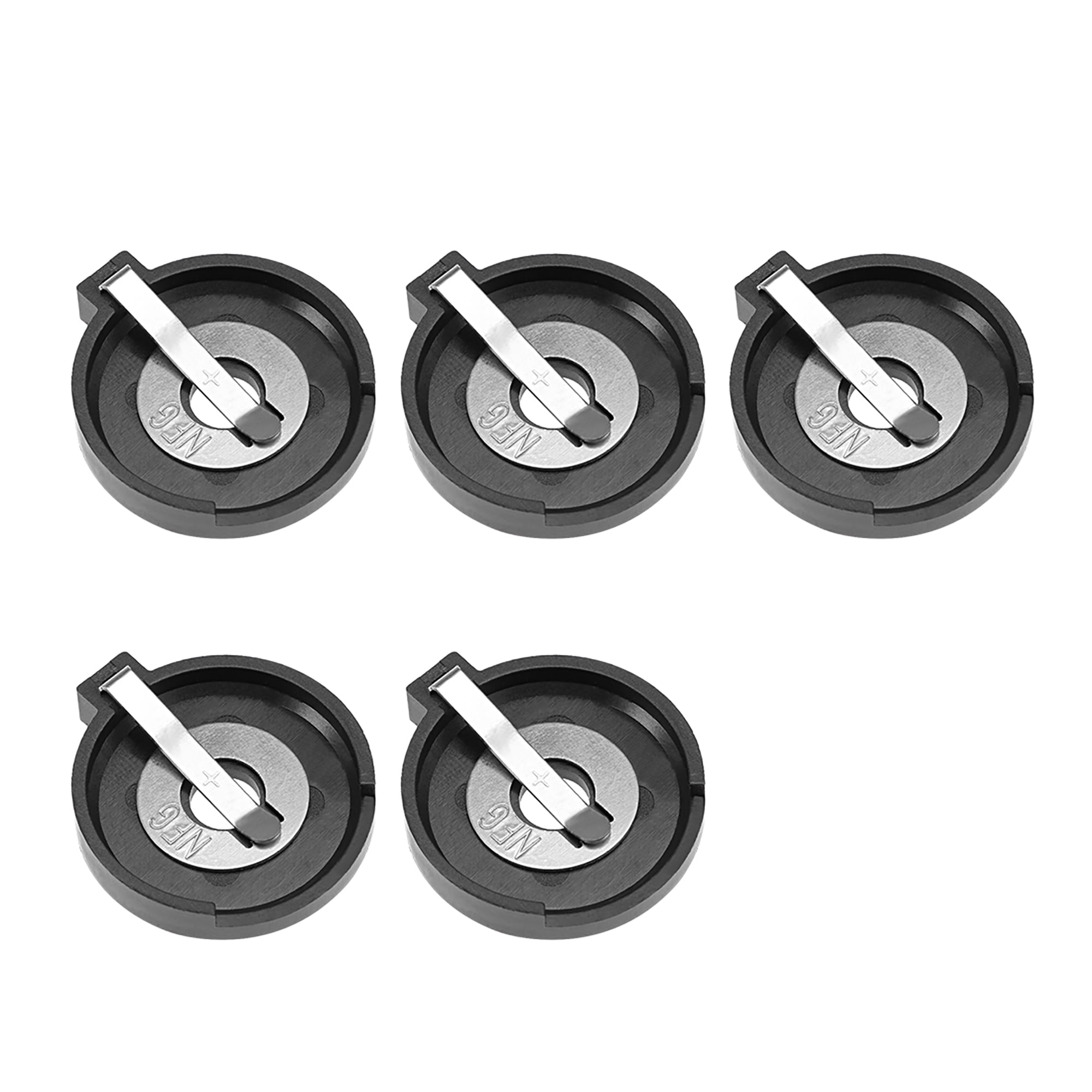 CR2430 Black Horizontal Coin Button Battery Holder Container Case 5 Pcs