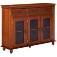 William Walnut Wood Sideboard Buffet Server with Adjustable Shelves