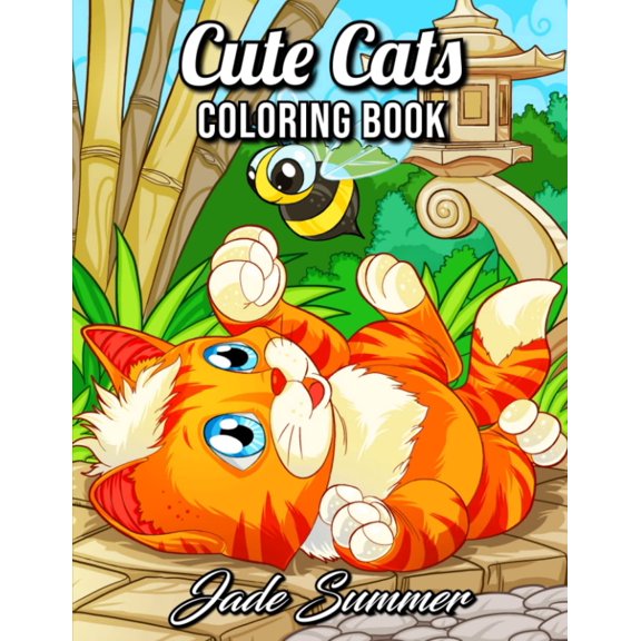 Pre-Owned Cute Cats: An Adult Coloring Book with Funny Cats, Adorable Kittens, and Hilarious Scenes for Cat Lovers (Cute Animal Coloring Books) Paperback