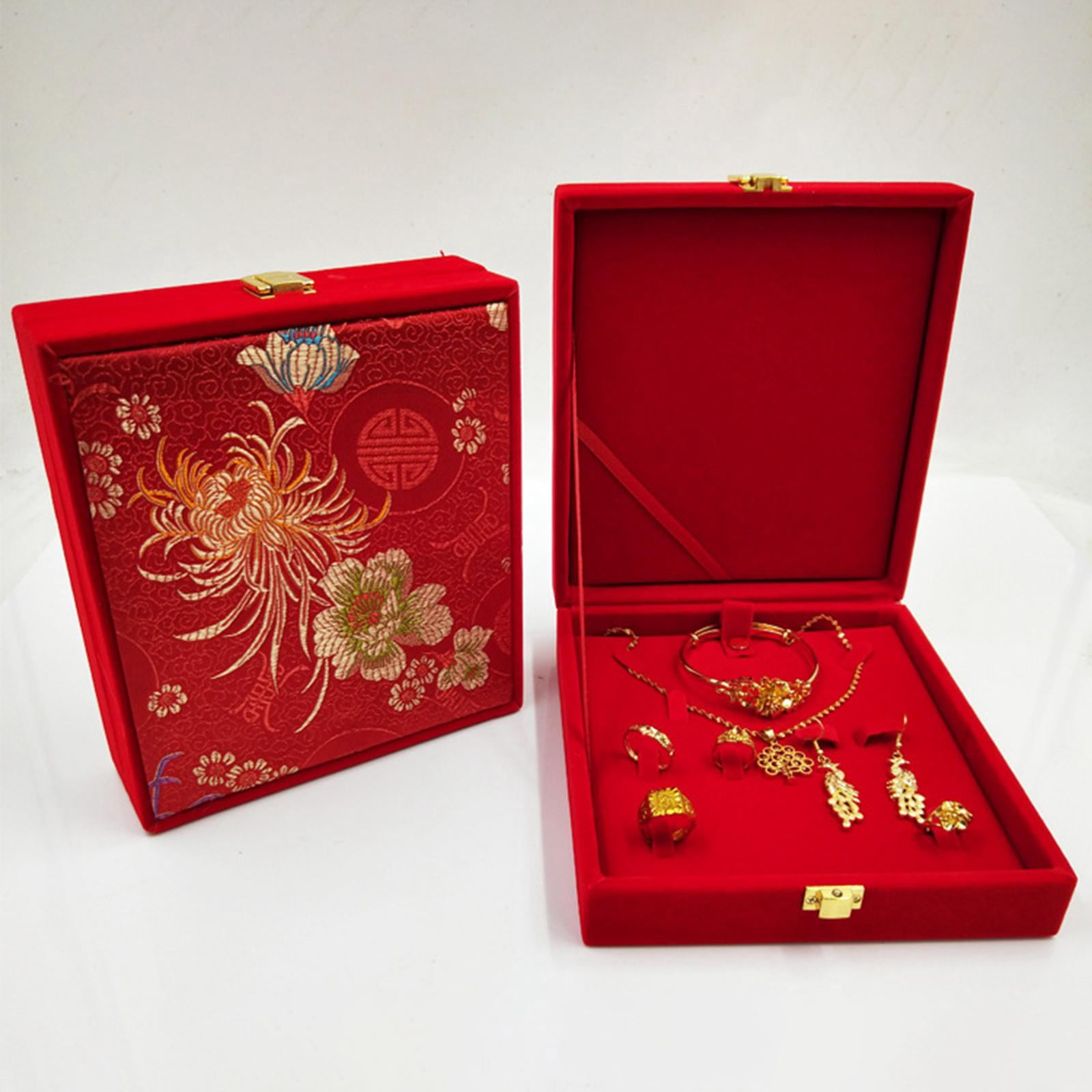 FVDPWYE Jewelry Display Box for Bracelets And Rings, Chinese Organizer for Wedding Gifts Large