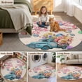 thumbnail image 5 of Round Rugs 3.3Ft, Spring Easter Round Area Rug Washable Indoor Throw Carpet, Eggs Tree Floral Blue Truck Rustic Soft Non Slip Circle Rug for Laundry Room Patio Home Decor Aesthetic, 5 of 8