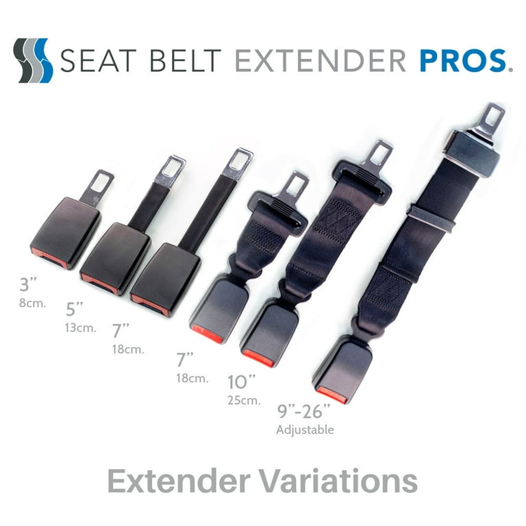 Seat Belt Extender Pros Hyundai IONIQ 2018 Second Row Window Seats Extender  - E-Mark Certified, 7 Inch, Black 