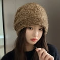 thumbnail image 3 of SikaFu Autumn And Winter Small Fresh Sweet Wool Cap Female Version Of The Ear Protective Ear -Keeping Baoshow Head Hat Net Red Pile Hats And Knitted Caps, 3 of 8
