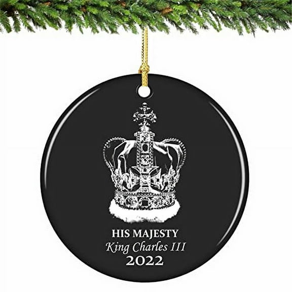 King Charles III Christmas Ornament Porcelain Coronation Crown 2023 (Royal Collection)