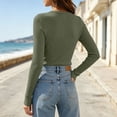 thumbnail image 7 of yillto Womens Ribbed Top Lightweight Sweaters Fashion Slim Long Sleeve Dressy Casual Pullover Tops, 7 of 7