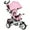 Rose, variante sur Qaba Tricycle 6 en 1 pour Tout-Petit 1-5 Ans avec Poignée de Poussée pour Parent, Bleu Foncé