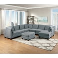 thumbnail image 5 of Cterwk Living Room Cocktail Ottoman Fabric Plush Ottoman Wooden Legs, Gray, 5 of 9