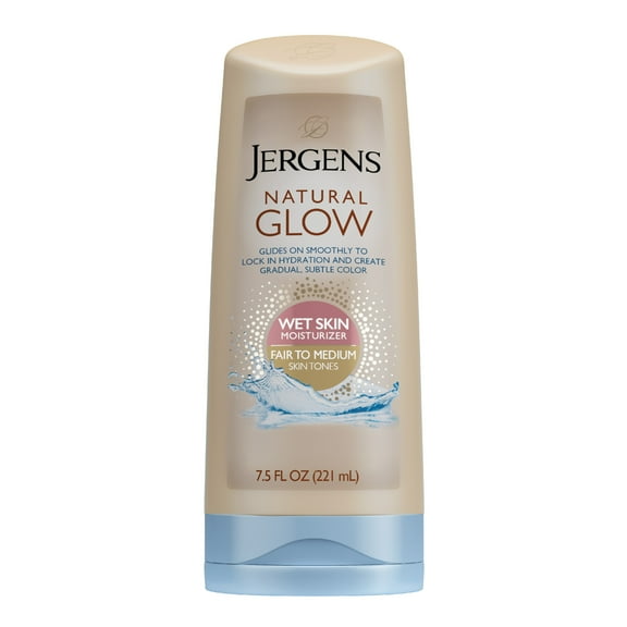 Jergens Natural Glow Wet Skin Moisturizer In-Shower Self Tanner Fair to Medium Skin 7.5 oz