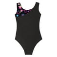 thumbnail image 4 of Ocealan Girls Ballet Dance Leotard Sport Jumpsuit Sleeveless Sparkly Fake Diamonds Bodysuit for Yoga Black Stars 6, 4 of 5