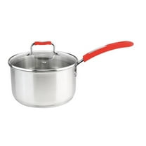 Millvado Sauce Pan, Stainless Steel 3 Quart Sauce Pan with Clear Glass Lid and Permanent Measurement Markings, Small Boiling Pot, Induction, Gas Electric Compatible