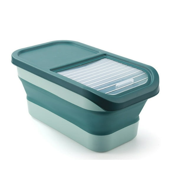 Naiovety Comedero para gatos de ABS con compartimentos plegables y a prueba de polvo, incluye tapa y tapa para arroz. Almacenamiento y organización del hogar tipo+1