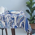thumbnail image 4 of Boho Blue Floral Table Cloth Waterproof Tablecloths, Farmhouse Botanical Vintage Paisley Flower Tablecloth Dining Table Cover for Kitchen Party Tabletop Outdoor, Rectangle Tablecloth 54x108 Inch, 4 of 9