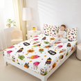 thumbnail image 3 of Feelyou Cartoon Halloween Ice Cream Queen Sheets, Spooky Skull Candy Queen Sheet Sets, 4pcs, 1 Flat Sheet, 1 Fitted Sheet and 2 Pillowcases, 3 of 5