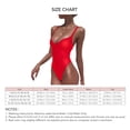 thumbnail image 1 of Traje de baño de una pieza con cuello en V para mujer, traje de baño elegante y sencillo de Color puro transpirable para fiesta en la playa, rojo L, 1 of 5