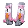 thumbnail image 4 of Calcetines de animales, regalos casuales de Navidad, gruesos para mujer, calcetines novedosos para el suelo en casa. Conejito gris, 4 of 9