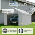 thumbnail image 6 of Carport Replacement Canopy Cover Top + Side Wall 10 x 20 ft, Garage Tent Shelter Tarp Heavy-Duty Waterproof & UV Protected, Easy Installation with Ball Bungees,White (Frame Not Included), 6 of 7