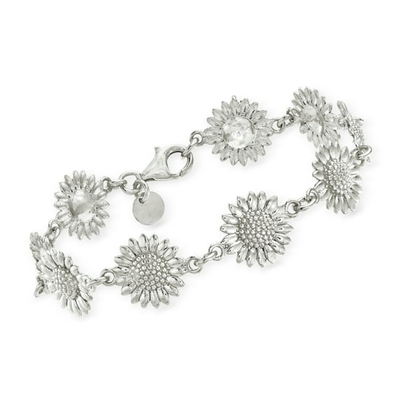 Ross-Simons Italian Sterling Silver Sunflower Bracelet, Women's, Adult