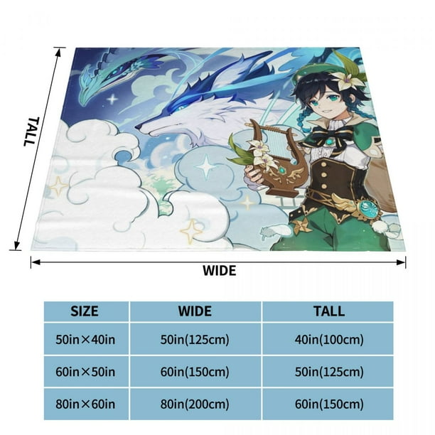 Childe Genshin Impact Blanket Flannel Ajax Autumn Anime Breathable Super Warm Throw Blankets for Bedding Travel Bedding Throws150x200cm 60x80in Gao Jinjia LED