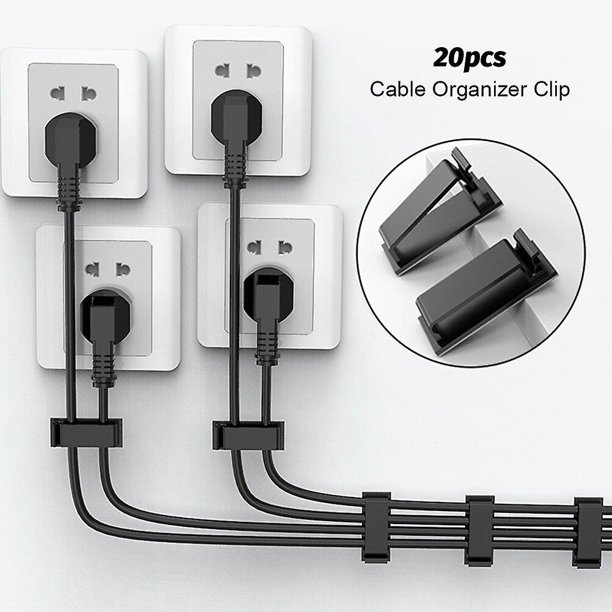 Clip de alambre para dormitorio interior de 20 piezas debajo del escritorio para la pared del hogar, gestión de cables de Tv, oficina, coche, Interior, autoadhesivo, duradero, fácil de aplicar, Banban LingWen 1327534080506