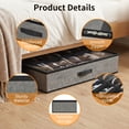 thumbnail image 3 of Under Bed Shoe Storage Organizer, 2 Pack Foldable Underbed Shoes Containers with Handle,Shoe Rack Organizer Total Fits 24 Pairs of Shoes, Gray, 3 of 9