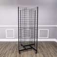 thumbnail image 2 of FixtureDisplays® Four-Sided Gridwall Display Rack Black 33.5X33.5X70“ 3X4" Grid 4-Way Floor Stand 19368, 2 of 12