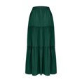 thumbnail image 6 of Tnhcen Women's Maxi Skirt Elastic Waist Drawstring Pockets Ruffle Trim Solid Color Plus Size Skirt S-2XL Casual Long Skirt for Women Beach Boho Skirt Summer Skirts, 6 of 7