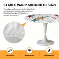 thumbnail image 2 of Elastic Fitted Round Tablecloth, Multi-Color Diamond Waterproof Stretch Table Cover for 55"-60" Tables, Modern Geometric Middle Century White Washable Outdoor Tablecloths for Patio, Picnic, Camping, 2 of 9